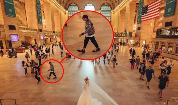 网友纽约拍婚纱照 周杰伦一家三口意外入镜