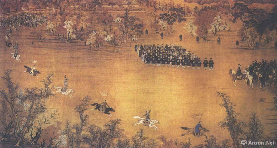 郎世宁等《马术图》绢本纵223.4厘米，横426.2厘米北京故宫博物院