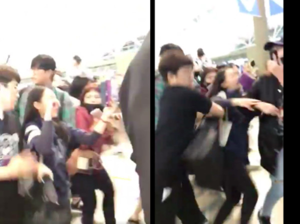 WannaOne保镖机场施暴视频曝光 女粉丝被撞飞倒地