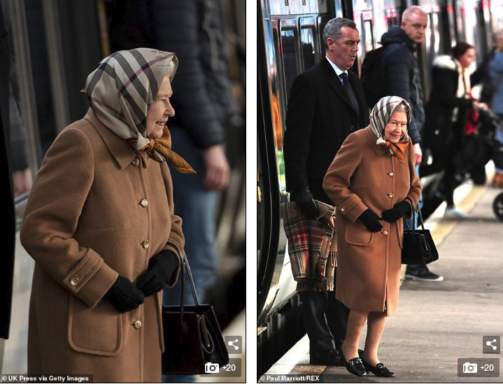 92岁英女王独自现身伦敦火车站