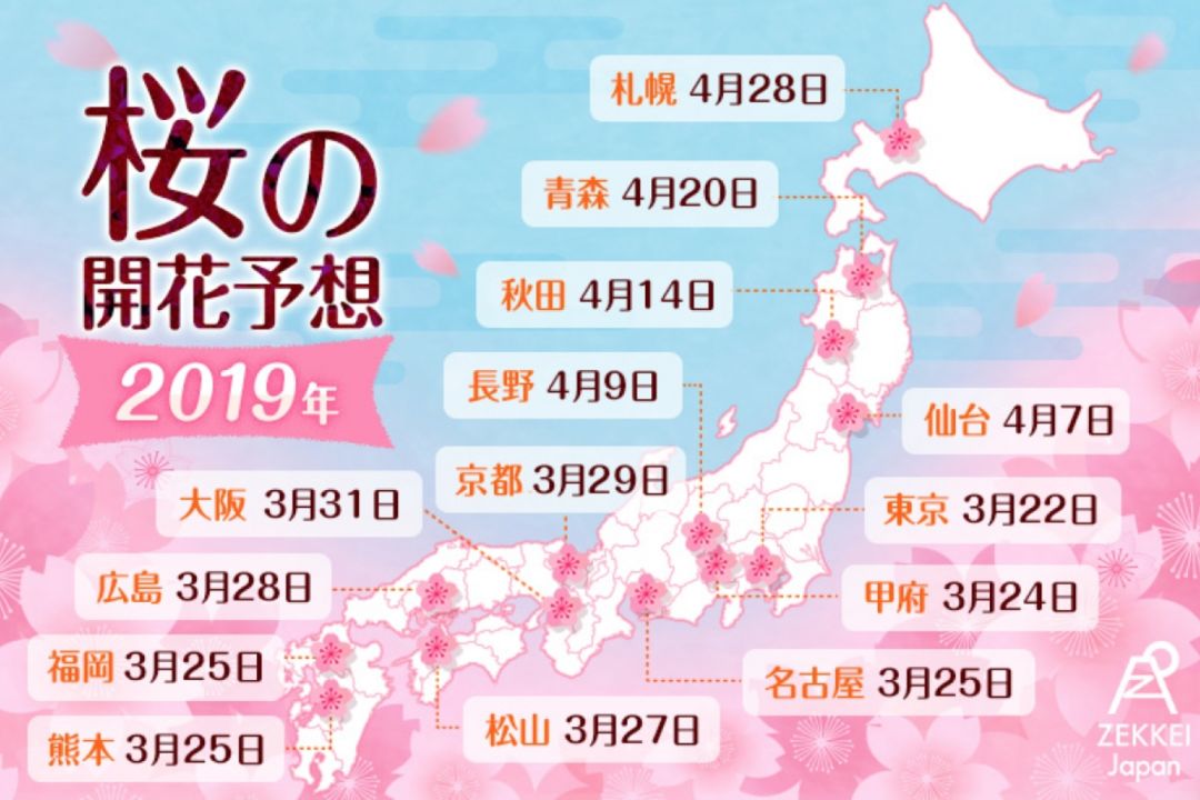 2019年日本赏樱攻略出炉 错过需要再等一年!