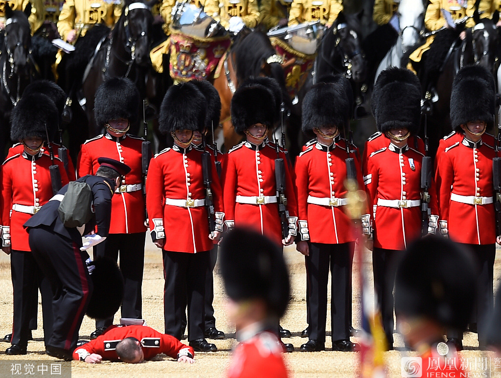 英国皇家卫队阅兵彩排现场