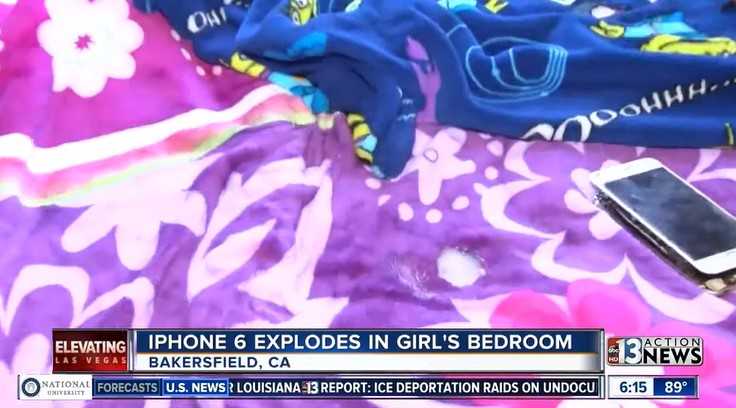 iPhone 6在11岁女孩手中着火 地毯被烧出几个洞