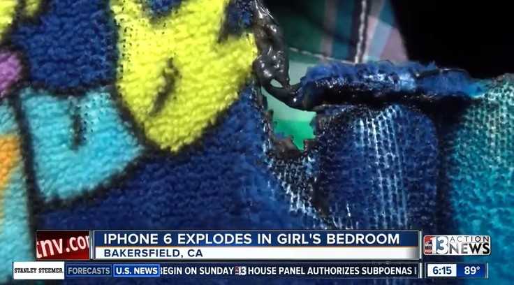 iPhone 6在11岁女孩手中着火 地毯被烧出几个洞