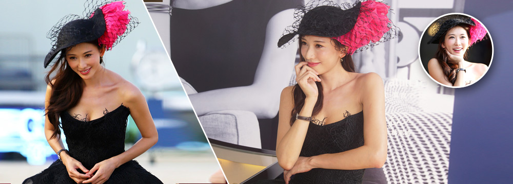 纱帽+蕾丝=贵妇装Style 林志玲出席马术展秀事业线