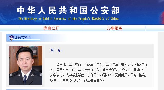 公安部副部长孟宏伟高票当选国际刑警组织主席