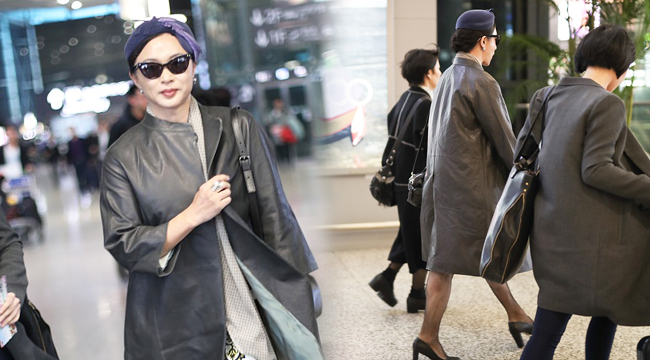 金星穿渔网丝袜霸气出行 走路带风女王范儿十足