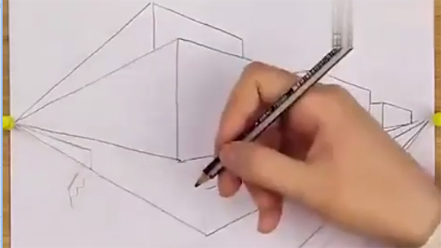 “两点透视法”简直是手绘建筑图的神技！