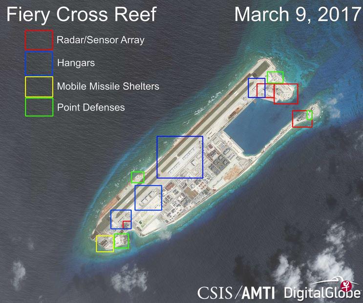 美称中国在南海岛礁主要军事设施全面完工 外交部回应