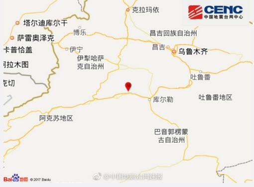新疆巴音郭楞州轮台县发生3.1级地震