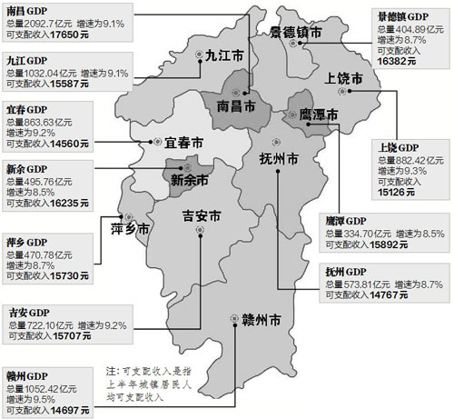 江西各县人均gdp地图_江西这一城市管辖一区一县,人均GDP达8万,蕴藏矿藏种类32个(2)