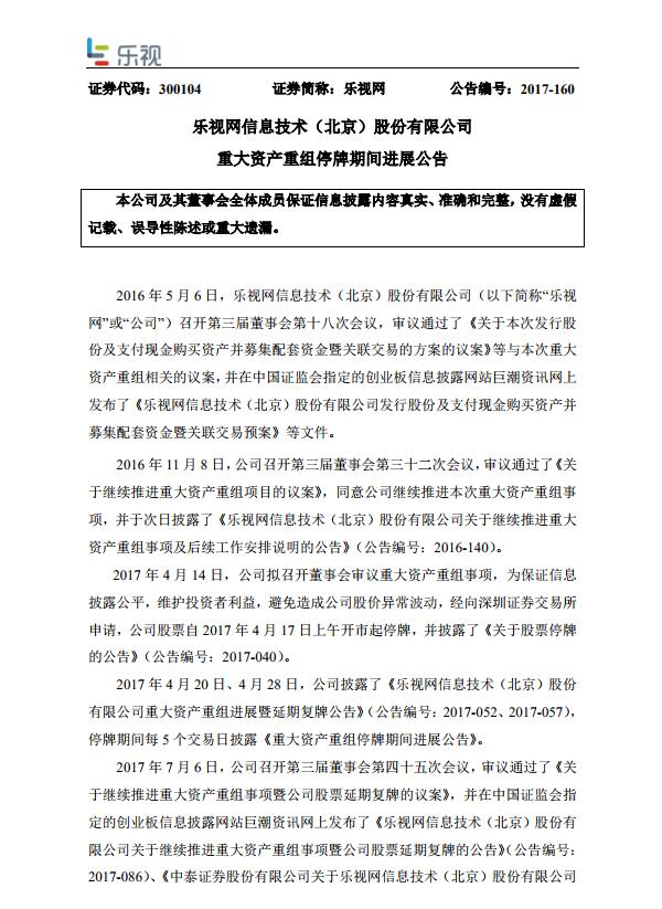 乐视网：融创旗下嘉睿汇鑫成为乐视影业第一大股东