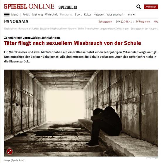 德国3名小学男生性虐待男同学震惊当地！肇事者系难民？