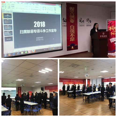 华夏保险安庆中支组织开展扫黑除恶专项斗争工