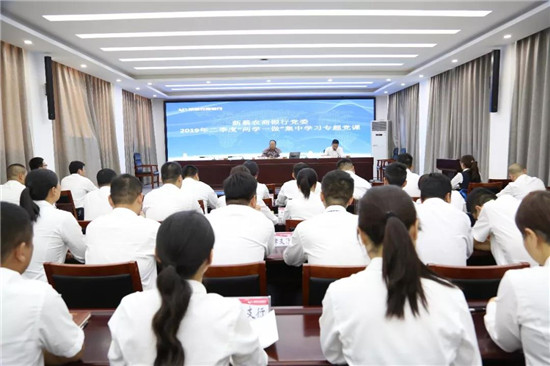 新蔡农商银行党委举办两学一做集中学习专题