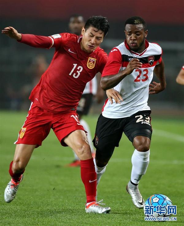 足球热身赛:中国队4:2战胜特立尼达和多巴哥队