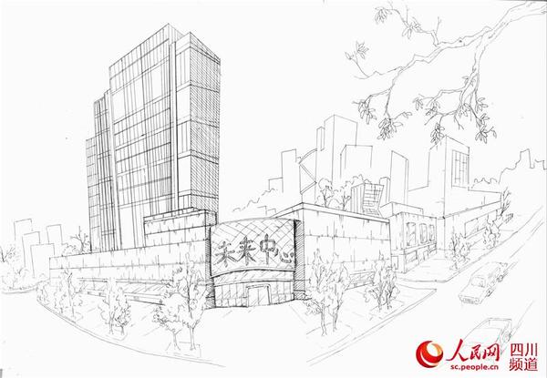 图八:除了娇子音乐厅外,如今的水碾河高楼林立,新建的未来中心开启了水碾河的新时代。