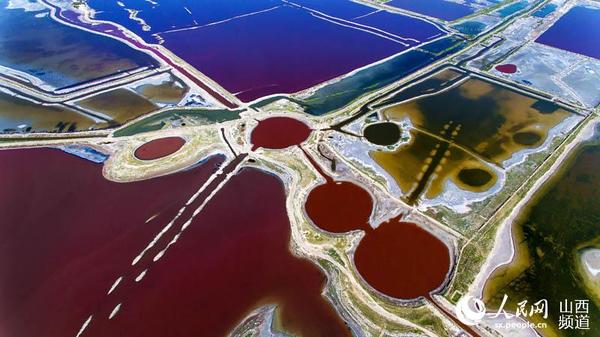 高清组图:山西运城盐湖大地的调色盘