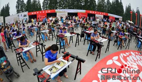 郫县安靖：蜀绣之乡。