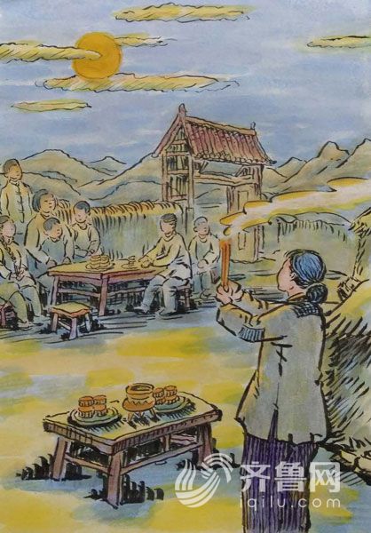 中秋节,母亲敬拜天上的月神 图/卞家华