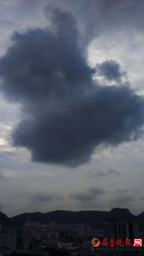 济南实拍：东北风劲吹 乌云擦着千佛山顶飞  齐鲁晚报 记者  周青先 摄