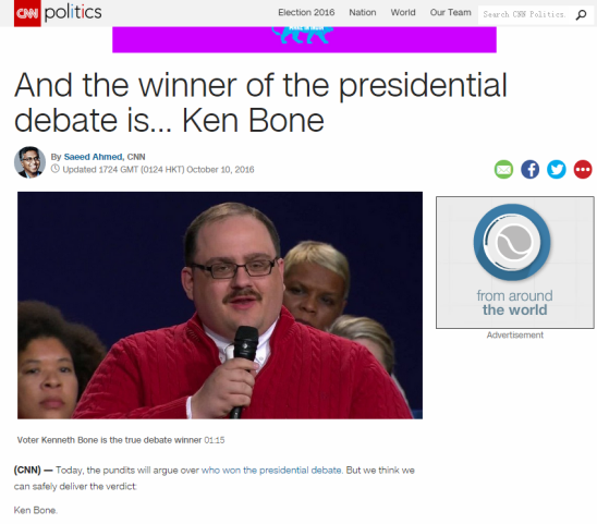 Ken Bone:“经典老爹毛衣”被抢购一空