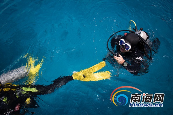 2016年9月20日,三沙市七連嶼海域,水下攝影師楠忘和他的潛伴潛入水下拍攝三沙美妙的海底世界。海報集團全媒體中心記者宋國強