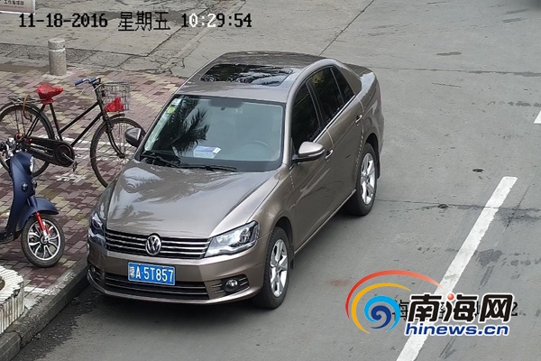 11月18日,车牌号为琼A·5T857在海垦路-金岭