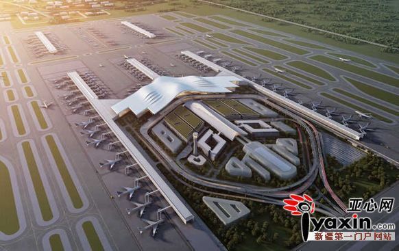 乌鲁木齐国际机场北区航站楼示意图(暂定)图/据新疆机场集团提供 2017年,新疆机场集团将加快培育机场集群,不断促进区域机场一体化发展。新建乌鲁木齐机场二、三跑道和北航站楼,使飞行区等级达到4F,将该机场打造成为汇集航空、高速公路、轨道交通、公交等多种交通方式的立体综合交通枢纽;大力发展临空经济,在机场周边形成高端科技制造及现代服务产业聚集区,使乌鲁木齐航空枢纽成为助力新疆地区经济社会发展和产业升级的重要平台。同时,提高吐鲁番、克拉玛依、石河子等机场间的地面运输服务水平,增强航班保障和备降能力;将吐鲁番