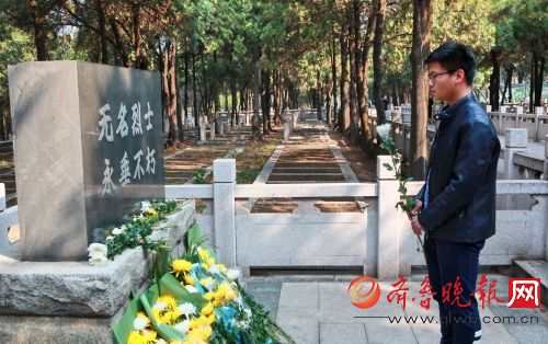 清明节临近,济南市民学生开始祭扫革命烈士墓