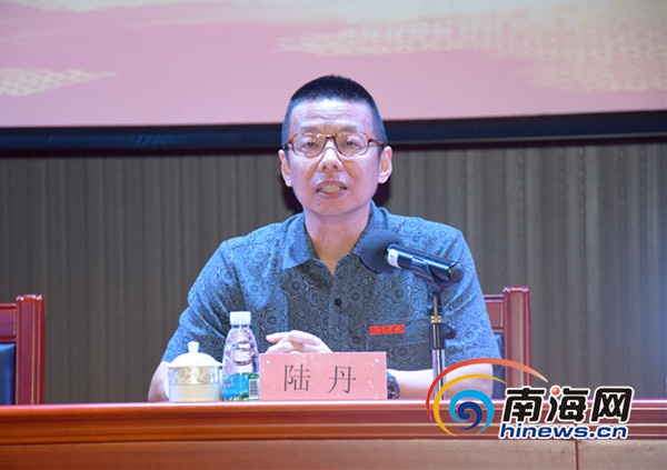三亚学院党委书记、校长陆丹致辞。南海网记者 刘丽萍 摄