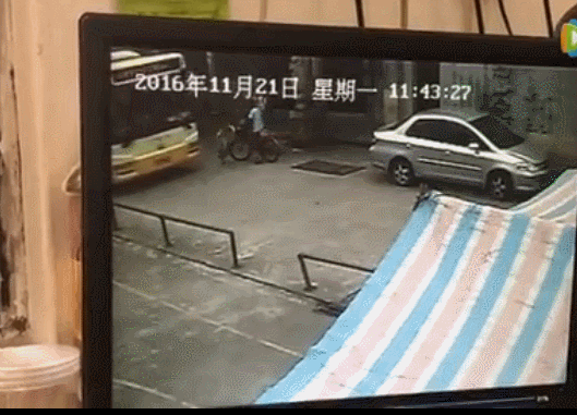 广东：小学生被逆行自行车撞倒 遭公交车碾压身亡