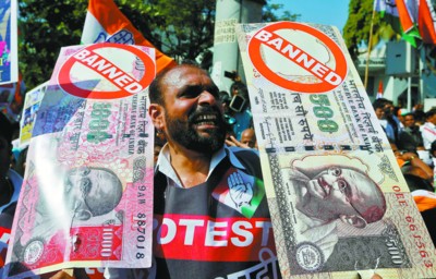 印度“废钞”致游行席卷全国 政府：这两天不许请假