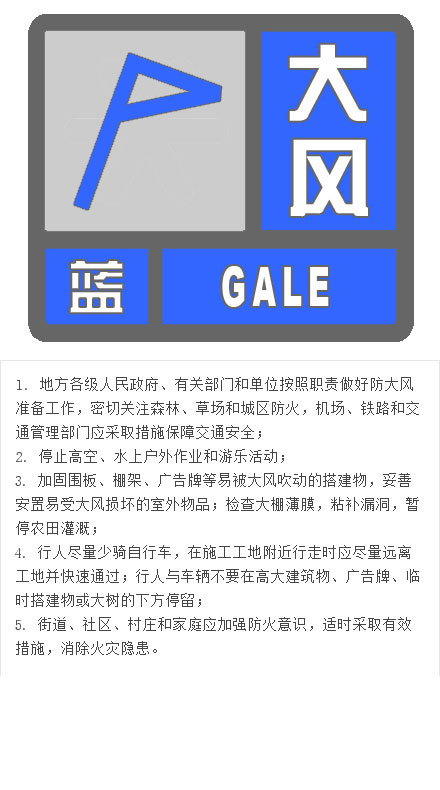 北京发布大风蓝色预警 今夜阵风可达7级