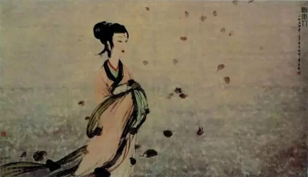傅抱石1954年3月创作的《湘夫人》（郭沫若纪念馆藏）