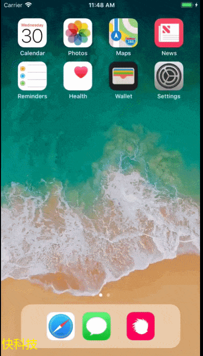 iOS 11下iPhone 8全面屏操作：多任务呼出酷炫