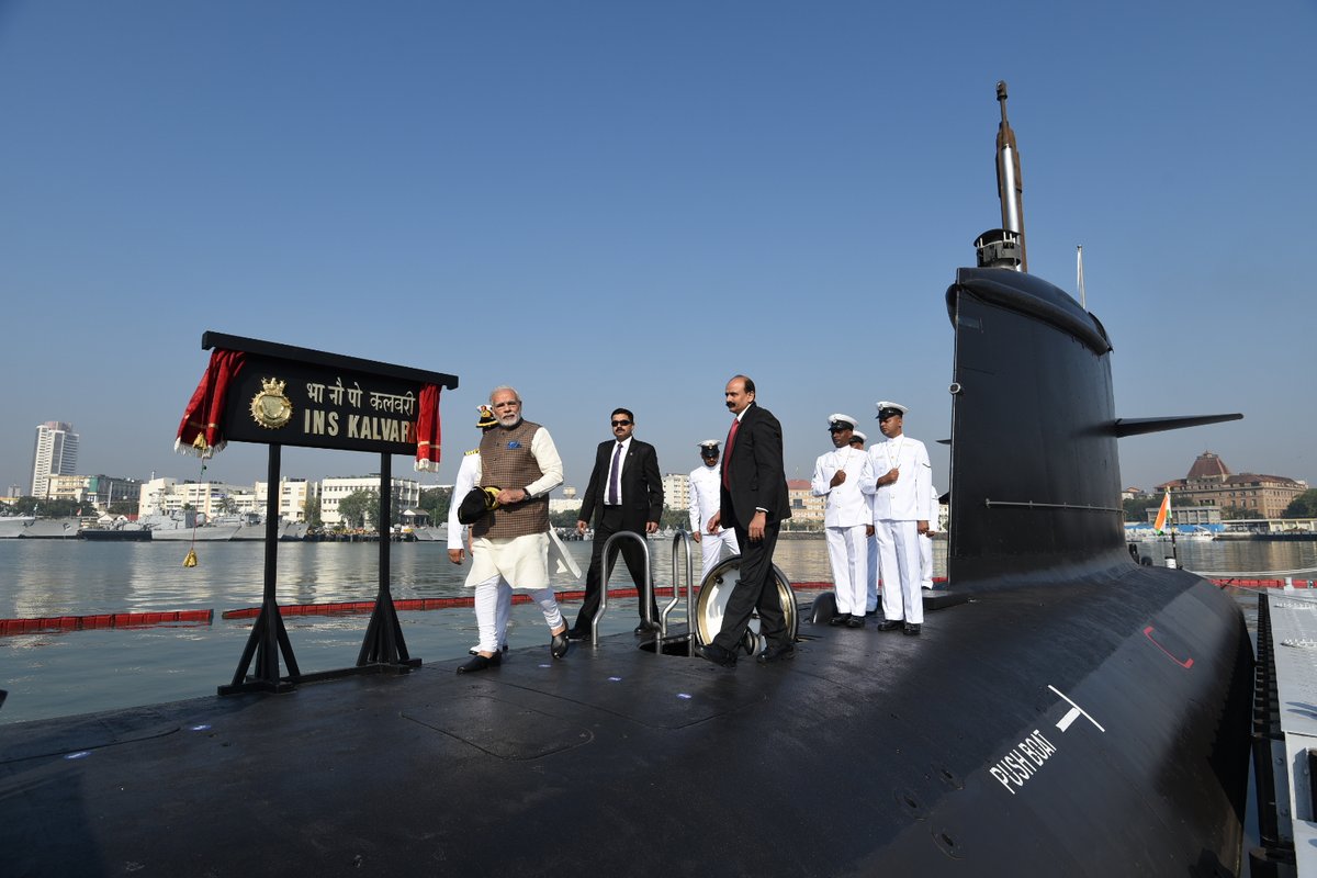 拖延6年后 印度首艘国产版法国鲉鱼级潜艇交付