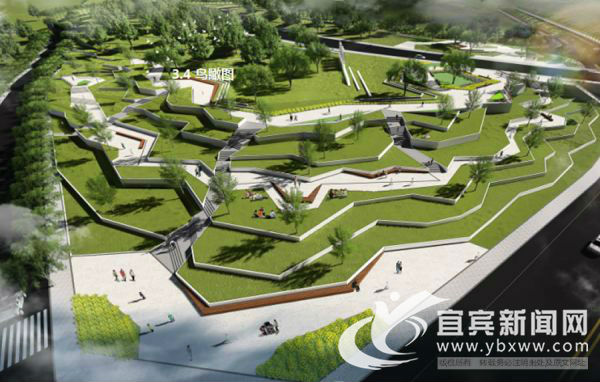 呈现梯田式生态景观。