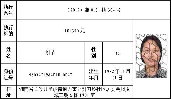 长沙一法院公布72名老赖姓名,身份证,家庭住址