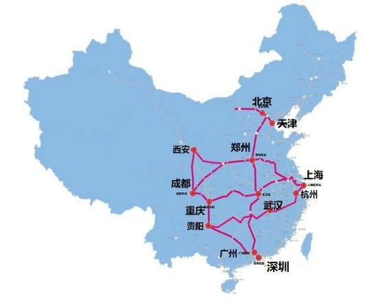 在京广线,沪汉蓉线,西成线,京津线,沪贵线等多条线路84组列车近680图片
