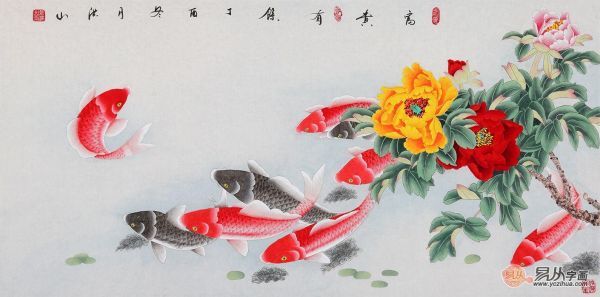 再加上荷花,牡丹,玉兰等的衬托,画面灵动,寓意吉祥,可用于家居装饰,更
