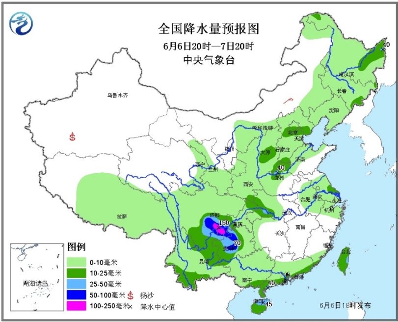 高考期间半个中国在下雨