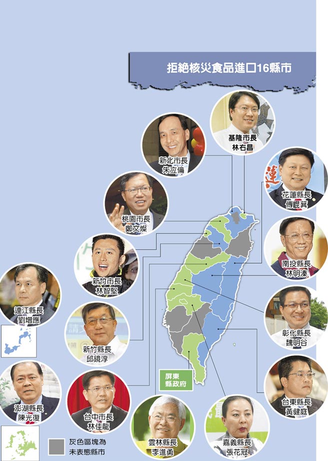 台湾15县市长串联反核灾食品输台