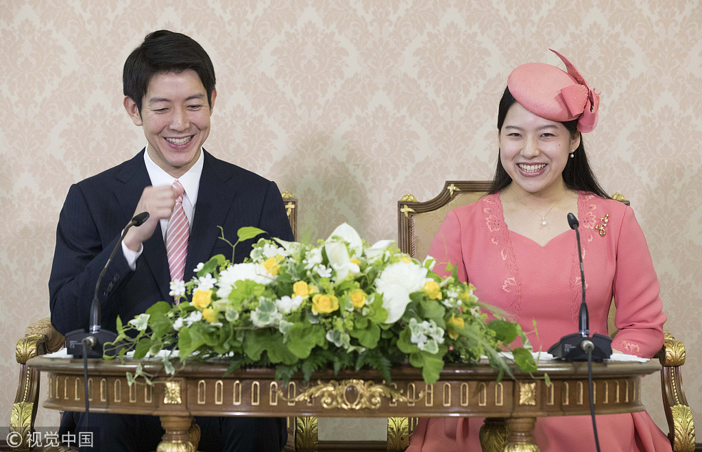 日本绚子公主今日下嫁平民上午皇室婚礼下午领证