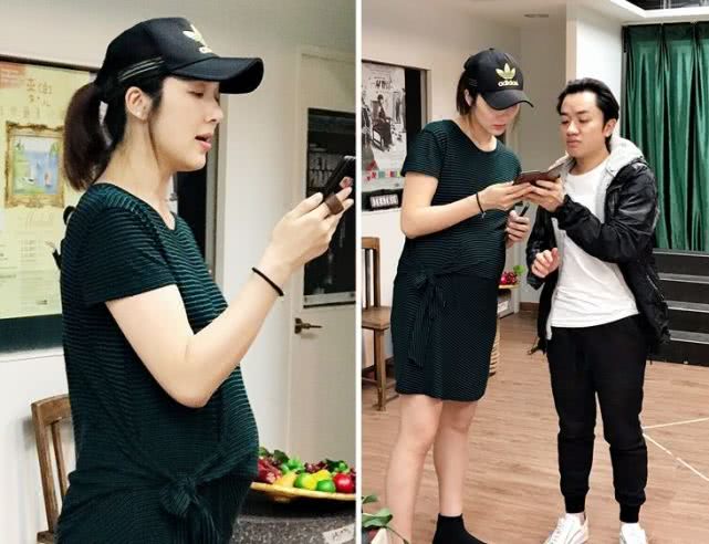 李亚男挺9个月孕肚探班王祖蓝称行动还方便但不能站太久