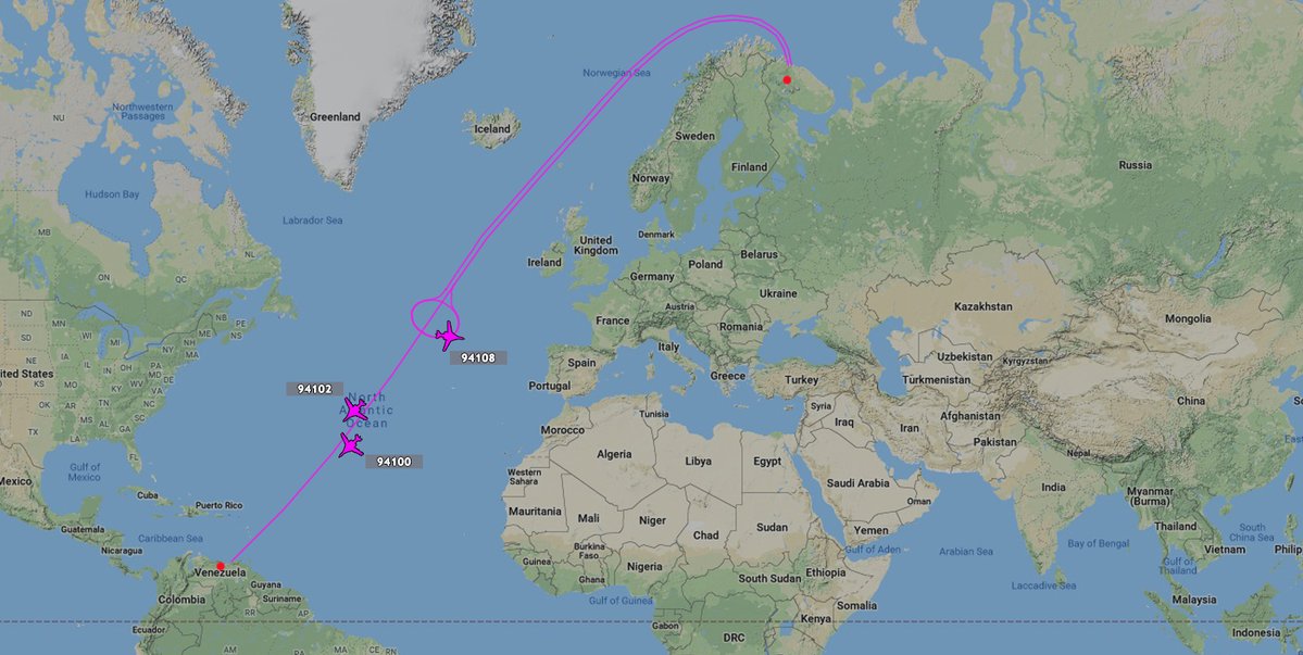 社交网站上发布的俄军机航迹