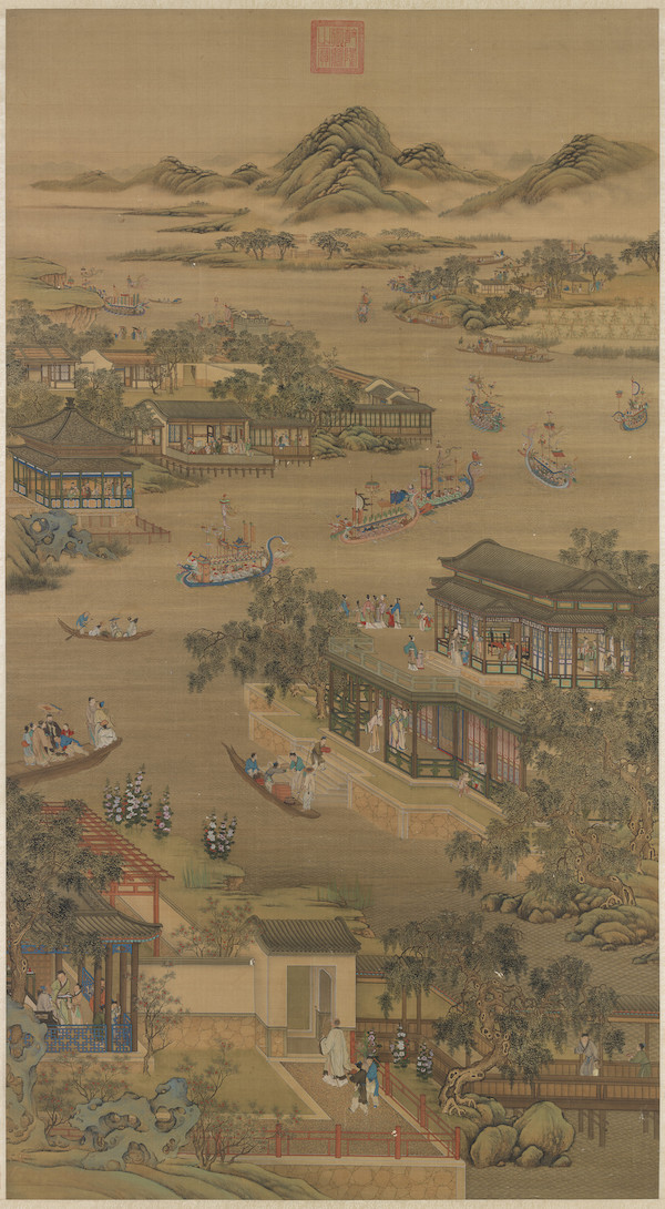 古画中的龙舟竞渡宋元以前并不只在端午