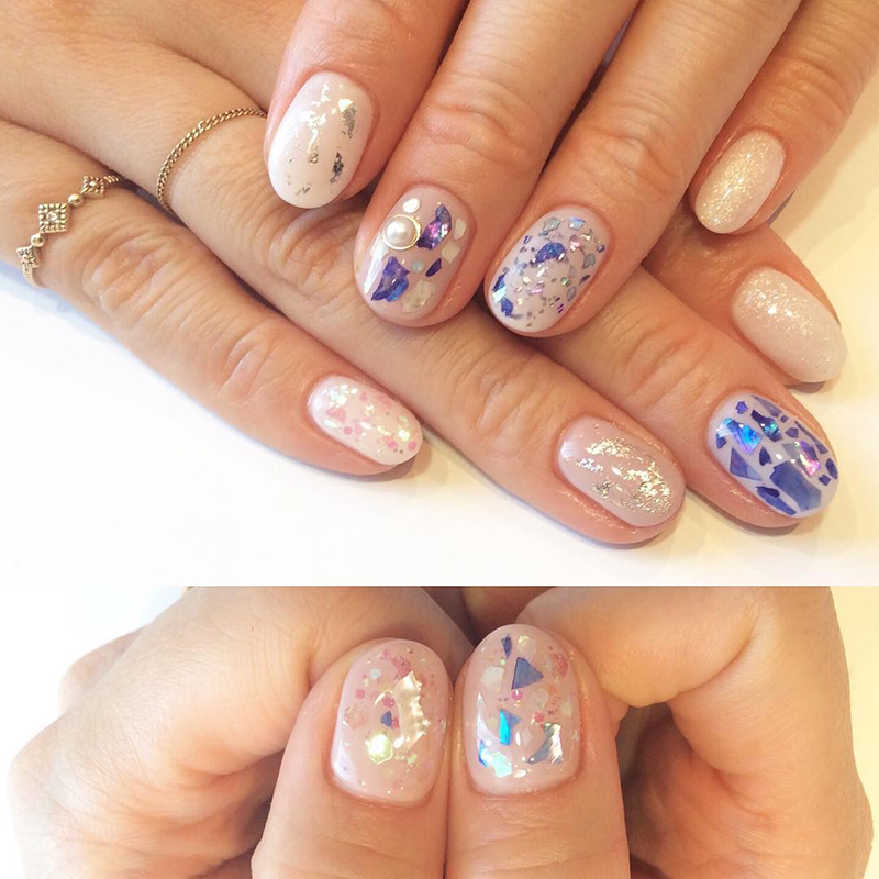 满足少女心 一款碎片美甲就可以做到喔