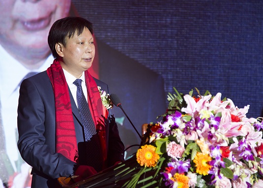 天津市湖北商会会长,党总支书记朱道六致辞.