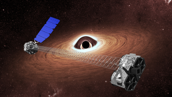 nasa核光谱望远镜阵列对黑洞进行观测示意图.(图片来源:nasa)